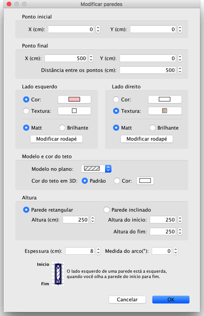 Editing wall attributes