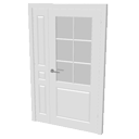 Double door with panes