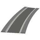 Curved road 1 lane 26m
