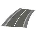Curved road 2 lanes 26m