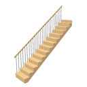 Staircase with open stringer