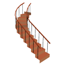 Staircase curved at top