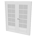 Double door with panes