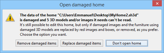 damaged home message