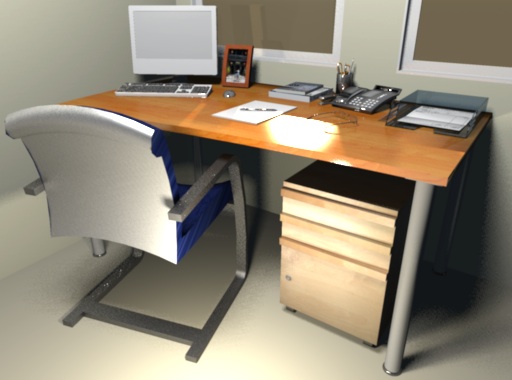 Apply Textures on a Box. desk with drawer