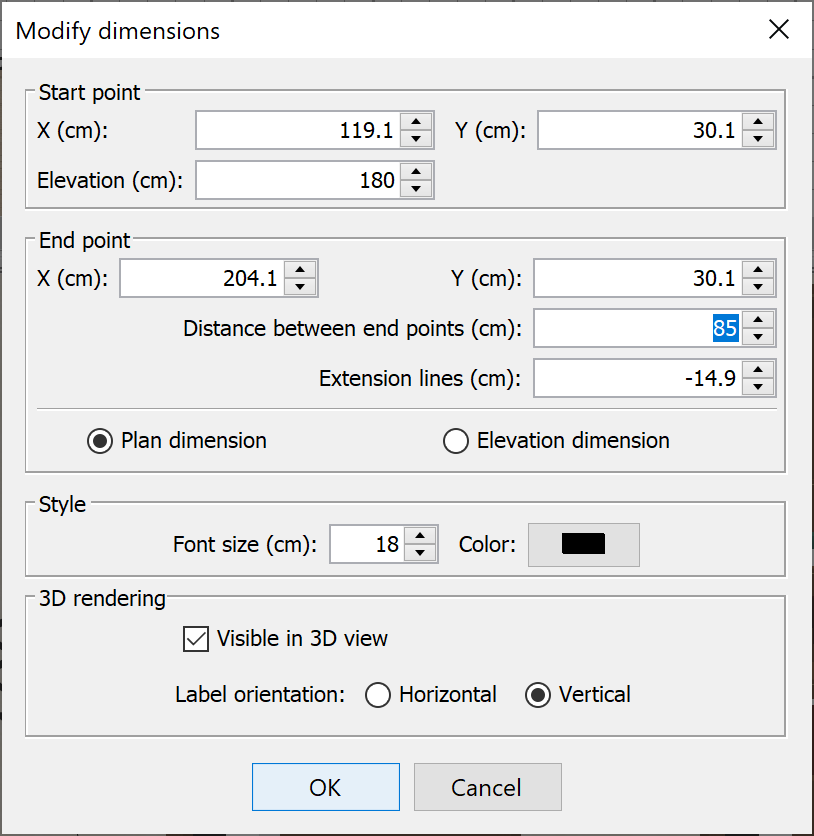 Editing dimensions and elevation dimensions. Editing dimensions and elevation dimensions