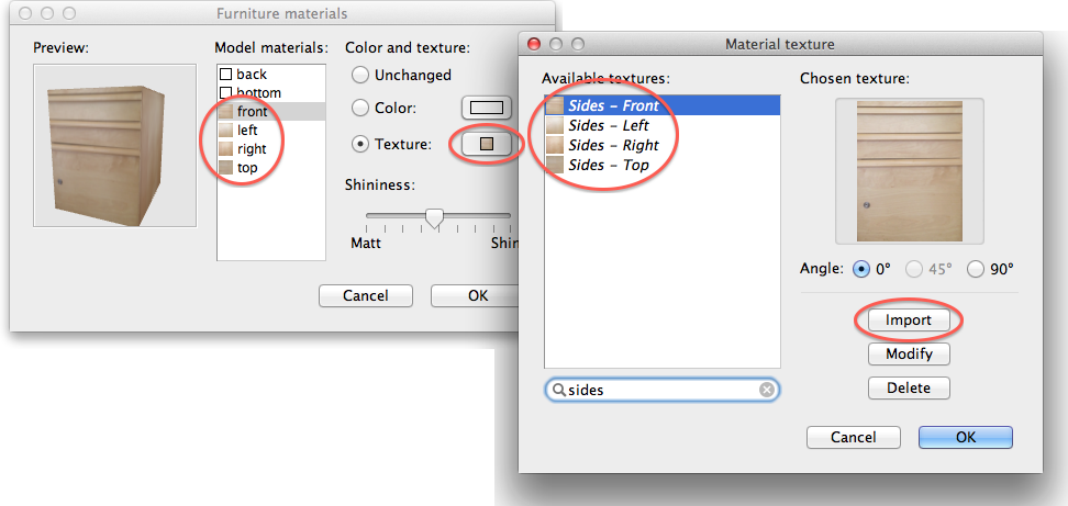 Apply Textures on a Box. Furniture materials