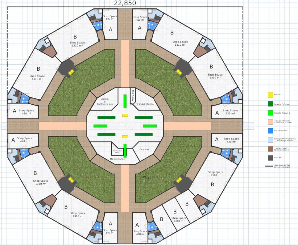 Use Case Dodecagon Mall design - Ground Floor