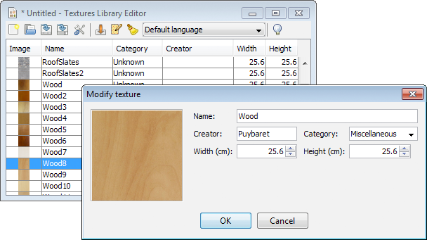 Sweet Home 3D 3.7.  texture library editor