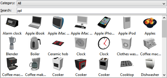 Sweet Home 3D 4.2: keyword search