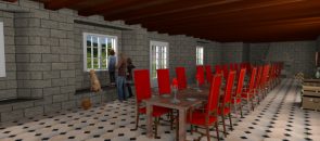 recesses and beveled walls