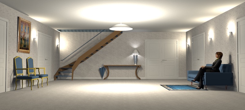 room with staircase