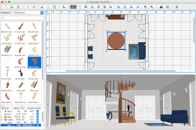 Staircase in a room with no upper level
